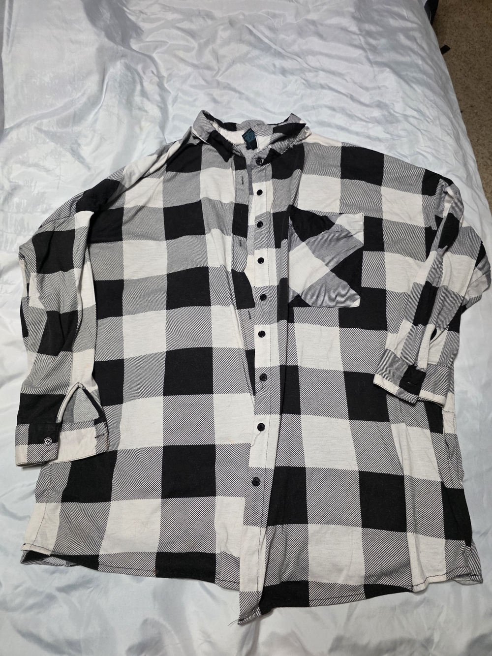 Rue21 Black and White Buffalo Check Button-Down Shirt
